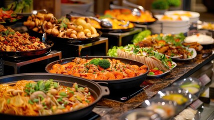 Obraz premium Variety of food items with different flavors and textures on display.