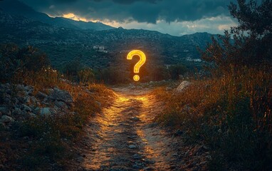 Glowing Question Marks Illuminate the Uncertain Path of Business Opportunity Discovery