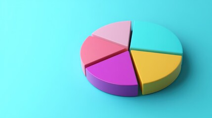 Obraz premium Colorful Five Section Pie Chart Data Visualization