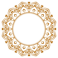 Luxury Golden Circle Frame Transparent With Vintage Mandala Gold Circular Pattern