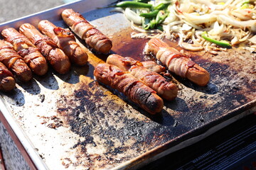 bacon wrapped hotdogs