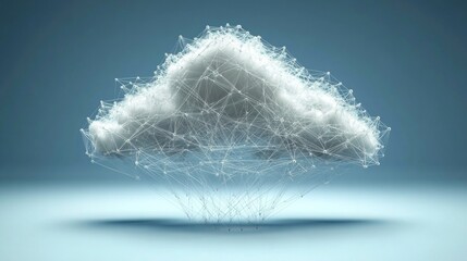 Cloud Computing Network Concept with Connected Nodes and Digital Technology Visualization
