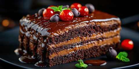 Luxuous Cake, Macro Photography Style, Generative AI Bakery background