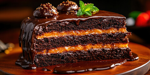 Luxuous Cake, Macro Photography Style, Generative AI Bakery background