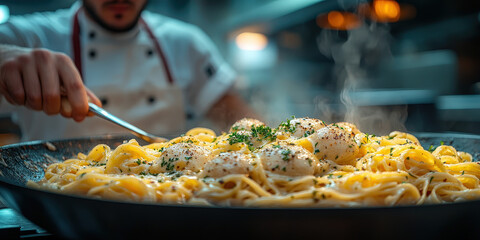 Luxuous Recipe, Macro Photography Style, Generative AI Restaurant background