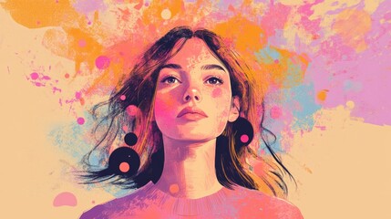 Youthful Positivity and Creativity Abstract Illustration with Vibrant Colors and Inspirational Themes