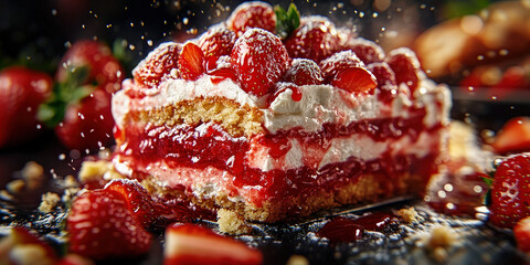 Luxuous Cake, Macro Photography Style, Generative AI Bakery background
