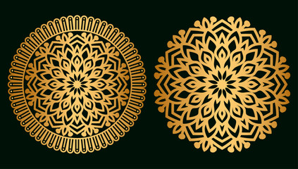 Vintage Luxury Golden Mandala Arabesque Islamic Pattern For Wedding Invitation