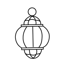 Arabic ramadan lantern line icon