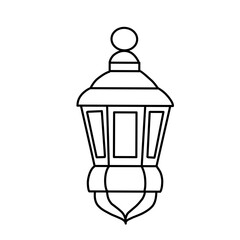 Arabic ramadan lantern line icon
