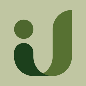  Innovative ij initial letter text logo design.
