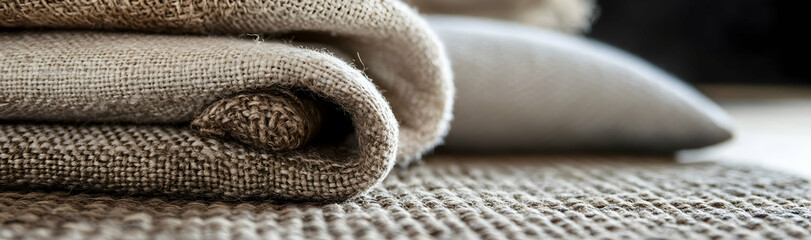 Textured fabric showing burlap details and natural tones  -