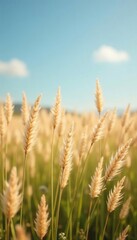 Fototapeta premium Softly swaying Pampas grasses in a gentle breeze, airy, feathery