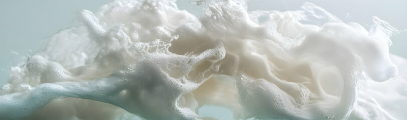 Obraz premium Transparent sea wave with soft foamy details against a natural backdrop -