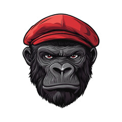 Gorilla head logo vector. Gorilla mascot isolated on a white background