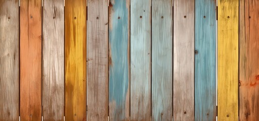 Obraz premium Pastel wooden colorful background with board texture. As a result of washing, a feeling of antiquity and beauty is created.