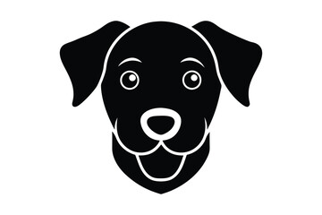 A minimalistic dog face with floppy ears silhouette illustration.eps
