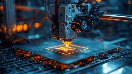 Fototapeta premium Advanced Manufacturing Process Creating a Design