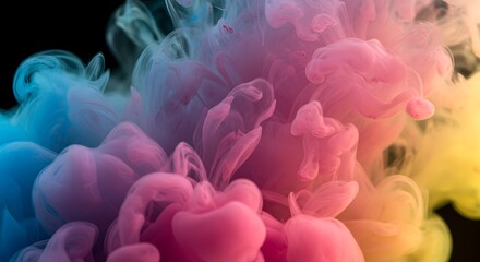 Naklejka premium Vibrant Color Ink Swirl Abstract Art Background