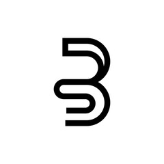 alphabet b s logo vector eps illustration