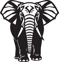 Simple black silhouette of an elephant walking, Vector isolated one single contemporary line art minimal elephant icon,Black And White Elephant,Elephant, coloring page for kids, Vector of an elephant 