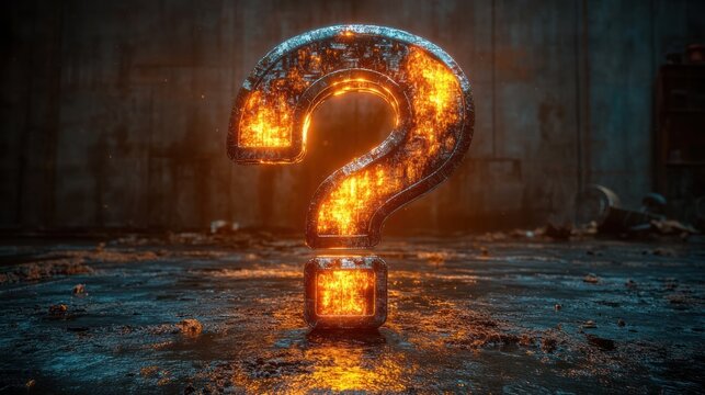 Fiery Question Mark, Ruins, Enigma, Concept Art