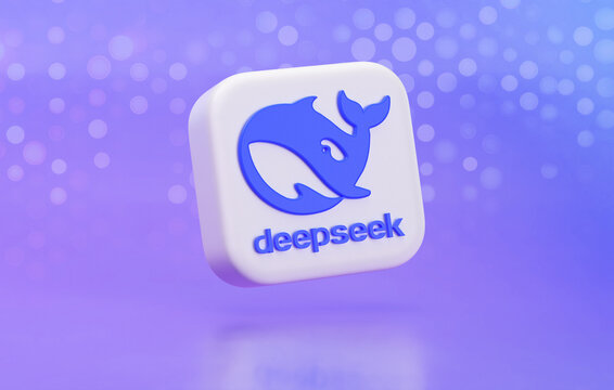 Valencia, Spain - January 2025: DeepSeek is an open-source AI chatbot developed by DeepSeek in China as a alternative to ChatGPT or Gemini artificial intelligences. Isolated 3D icon