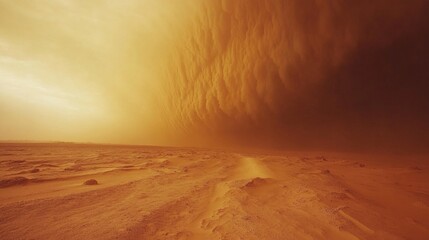 Naklejka premium A mesmerizing sandstorm shows the raw power of nature shaping the atmosphere. 