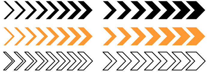 Abstract arrow speed icon. Sideways Arrow icon Striped direction sign, Vector element.