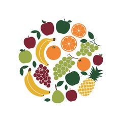 Colorful Fruit Harmony Vector Design