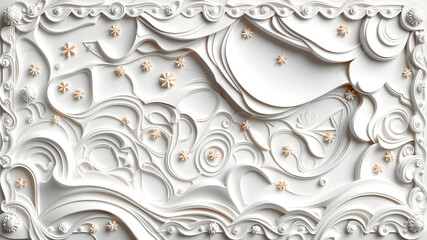 3d paper art abstract background. Generative AI