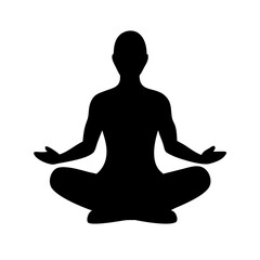 Meditating person icon representing mindfulness and wellness in a minimalistic design
