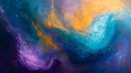 Fototapeta premium Abstract Colorful Swirls of Blue, Purple, and Gold in Motion