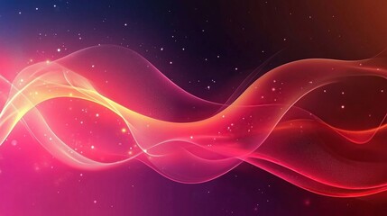 Abstract Pink And Orange Wave Design With Sparkle