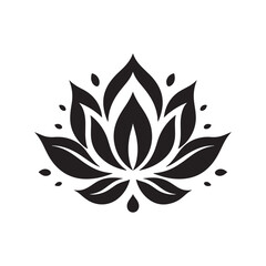 Minimalist lotus Silhouette Icon