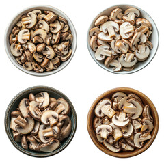 Obraz premium Freshly sliced mushrooms kitchen counter food photography natural light close-up culinary inspiration