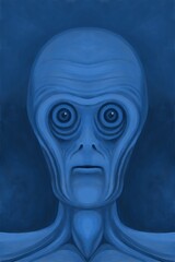 Alien creature, sketch - digital painting. The picture is painted by hand on a tablet. © neurostructure