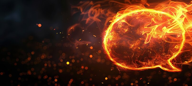 Fiery Speech Bubble Illustration for High-Energy Print and Digital Campaigns
