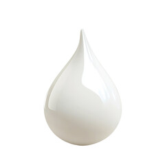 Obraz premium Creamy white milk drop with glossy shine, isolated on transparent cutout background