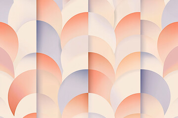 Obraz premium Abstract design featuring layered pastel-colored semicircles creating a soothing pattern