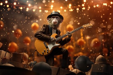 Obraz premium rock band performing