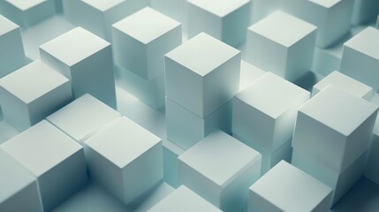 Obraz premium Abstract Representation of AI-Driven Business Strategy in a Modern Digital Environment with Geometric Shapes and Clear Surface