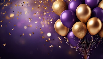 Hintergrund Partyballons in lila und gold