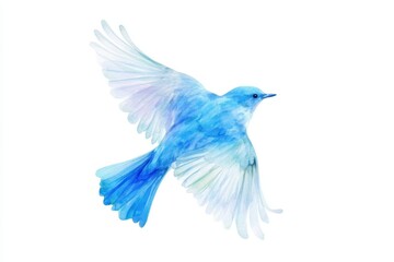 Obraz premium A Watercolor Painting Of A Blue Bird In Flight