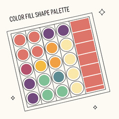 Set Of Different Color Fill Round Shape Palette