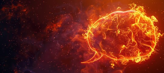 Molten Lava Speech Bubble with Fiery Background for Dynamic Design and Communication Concepts