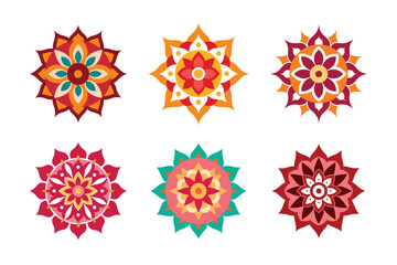 6 Traditional Mandala Art Vector Illustrations Intricate Decorative Designs