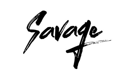 Hand drawn flat design savage logo template vector illustration.