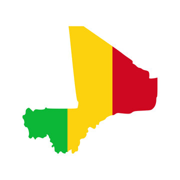 recommend clip art: flag map of mali. Vector Illustration
