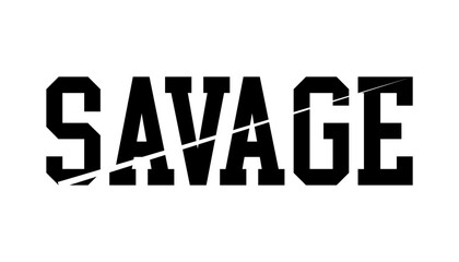 Hand drawn flat design savage logo template vector illustration.
